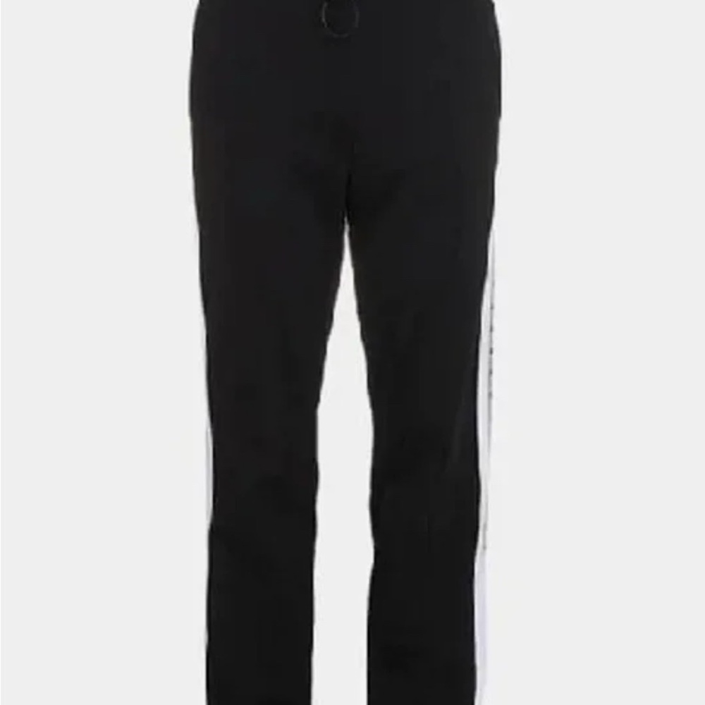 MSGM Black and White Track Pants Sleek Joggers